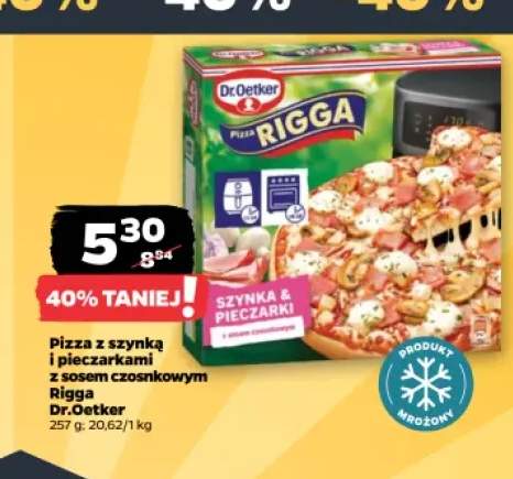 Pizza z szynką i pieczarkami z sosem czosnkowym Rigga Dr.Oetker