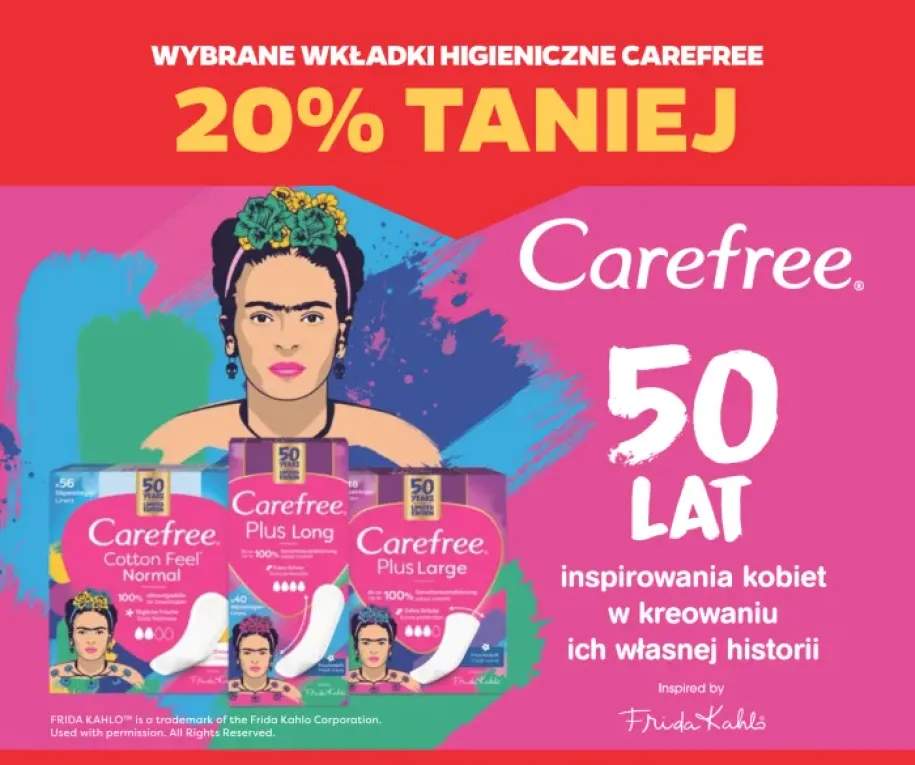 Wkładki higieniczne Carefree +3 warianty