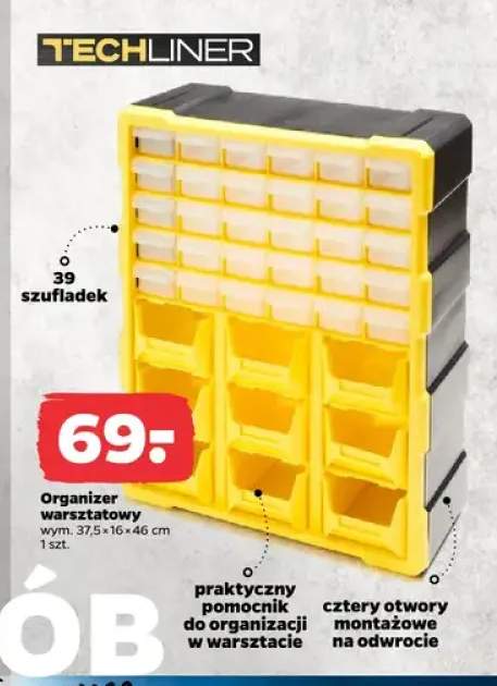 Organizer warsztatowy Techliner 39 szufladek