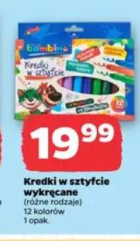 Kredki w sztyfcie wykręcane Bambino