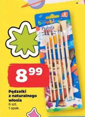 Pędzelki z naturalnego włosia Bambino 6-pak