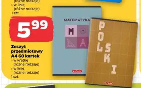 Zeszyt przedmiotowy A4 60 kartek w kratkę Herlitz