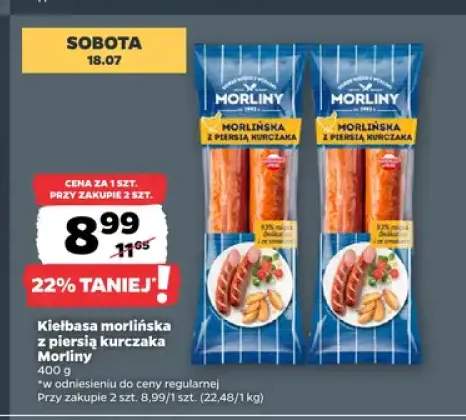 Kiełbasa morlińska z piersią kurczaka Morliny