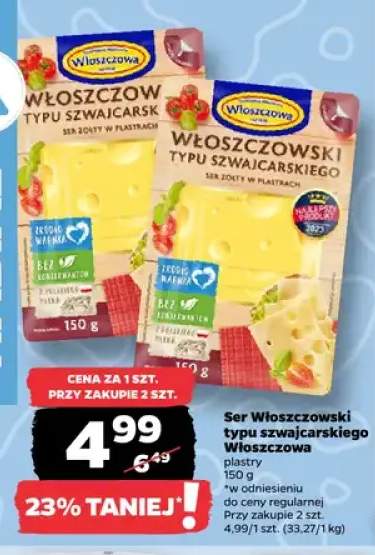 Ser Włoszczowski typu szwajcarskiego Włoszczowa plastry