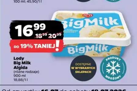 Lody Big Milk śmietankowe Algida