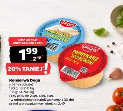 Paprykarz z dorszem Dega +1 wariant