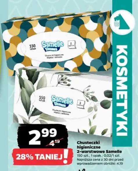 Chusteczki higieniczne 2-warstwowe Samelle