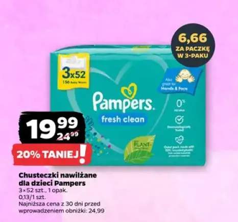 Chusteczki nawilżane dla dzieci Pampers Fresh Clean 3-pak
