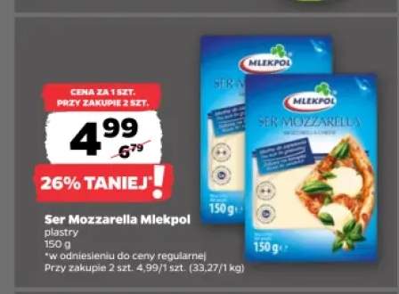 Ser Mozzarella Mlekpol plastry