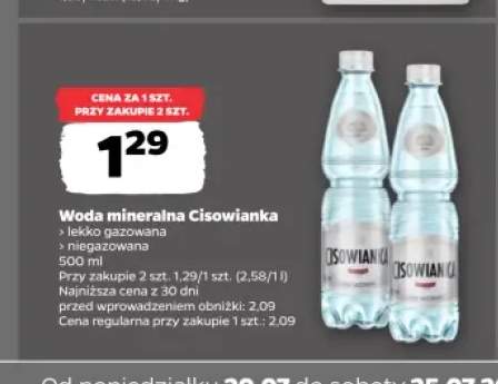 Woda mineralna lekko gazowana Cisowianka +1 wariant