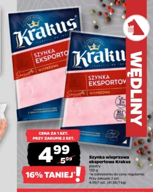 Szynka eksportowa Krakus plastry