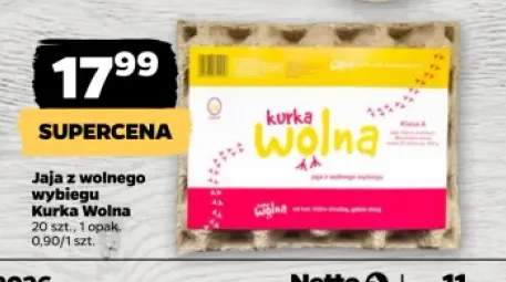 Jaja z wolnego wybiegu Kurka Wolna