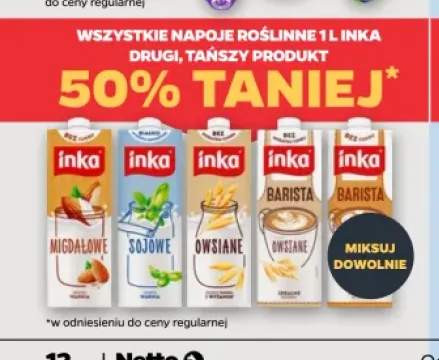 Napoje roślinne 1 l Inka +4 warianty