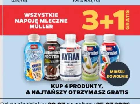 Napoje mleczne Müller +4 warianty