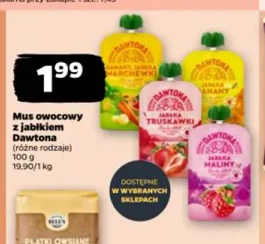 Mus owocowy Dawtona banan jabłko marchewka +2 warianty