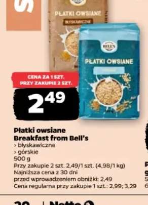 Płatki owsiane górskie Breakfast from Bell's