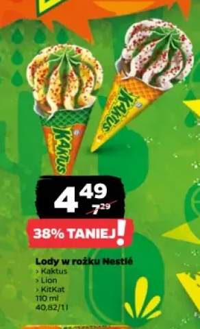 Lody w rożku Nestlé Kaktus +2 warianty