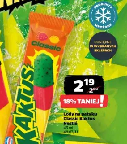 Lody na patyku Classic Kaktus Nestlé