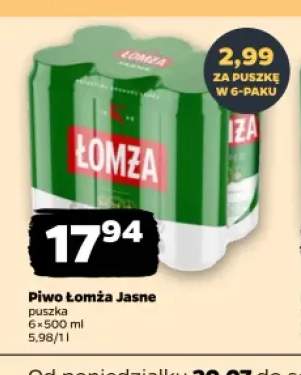 Piwo Łomża Jasne 6-pak 500 ml