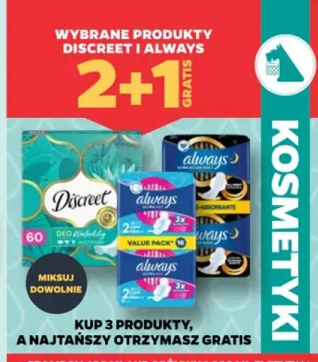 Produkty Discreet i Always +3 warianty