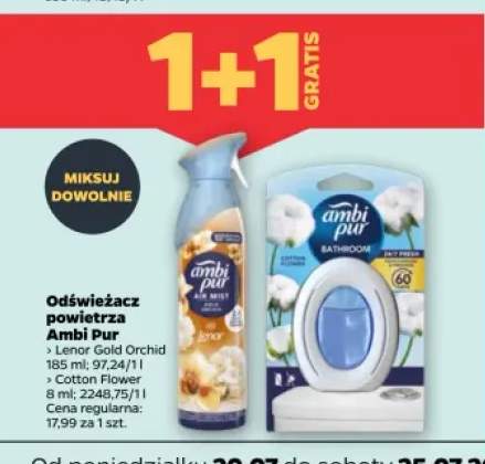 Odświeżacz powietrza Ambi Pur Air Mist Lenor Gold Orchid +1 wariant