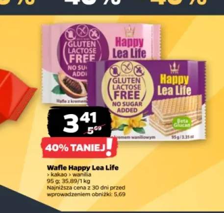 Wafle o smaku kakaowym Happy Lea Life +1 wariant