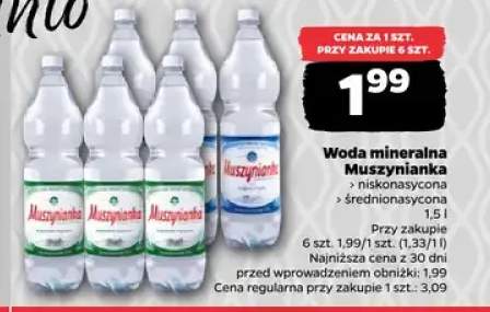 Woda mineralna Muszynianka niskonasycona +1 wariant