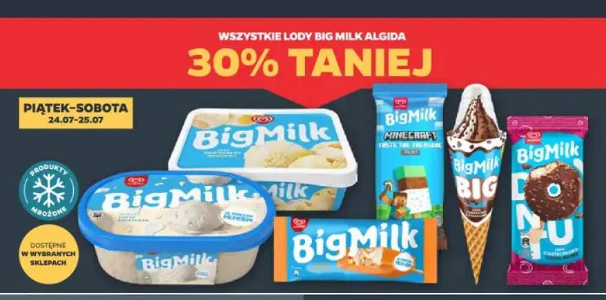 Lody Big Milk Śmietankowo-Waniliowe +5 wariantów