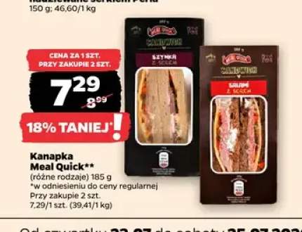 Kanapka Meal Quick szynka z serem +1 wariant