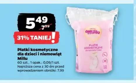 Płatki kosmetyczne dla dzieci i niemowląt Millu