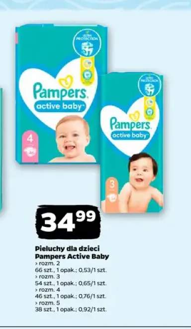 Pieluchy dla dzieci Pampers Active Baby rozmiar 2 +2 warianty