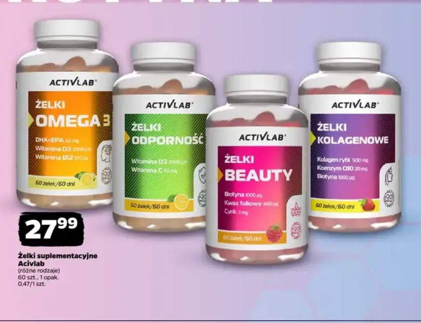 Żelki suplementacyjne Activlab Omega 3 +2 warianty