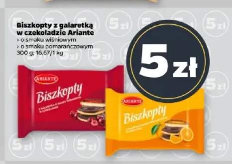 Biszkopty z galaretką w czekoladzie Ariante o smaku pomarańczowym