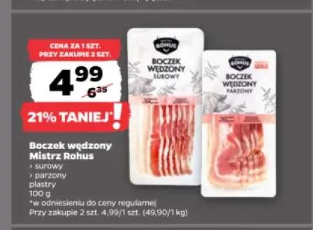 Boczek wędzony surowy plastry Mistrz Rohus +1 wariant