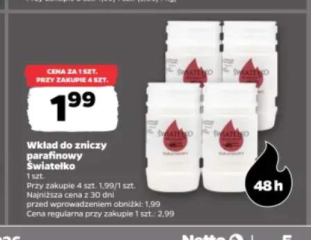Wkład do zniczy parafinowy Światełko
