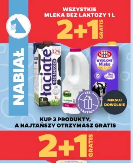 Mleko bez laktozy 3,2% Łaciate +2 warianty