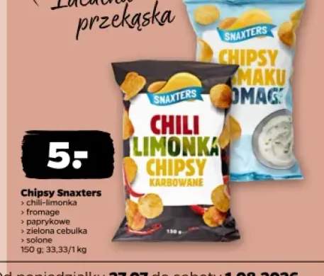 Chipsy chili-limonka Snaxters +4 warianty