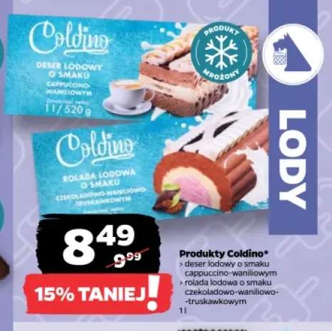 Deser lodowy o smaku cappuccino-waniliowym Coldino +1 wariant