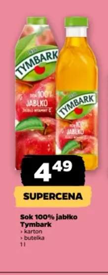 Sok 100% jabłko Tymbark karton +1 wariant