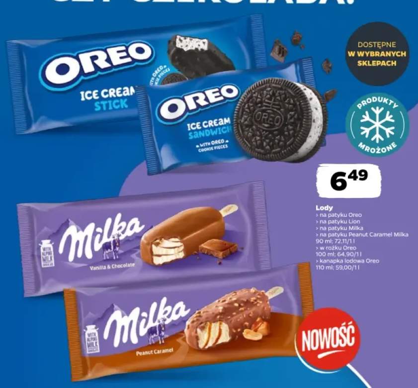 Lody na patyku Oreo +4 warianty