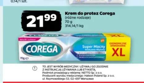 Krem do protez Corega Super Mocny Delikatnie Miętowy