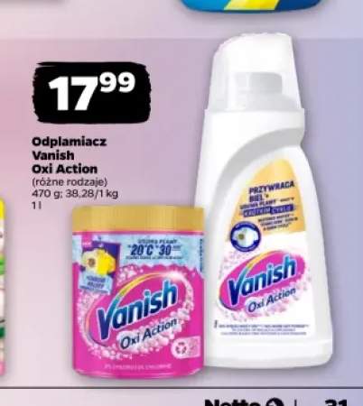 Odplamiacz do kolorów Vanish Oxi Action +1 wariant