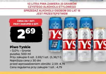 Piwo bezalkoholowe Tyskie +1 wariant