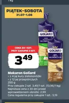 Makaron Goliard z 4 jaj kury zielononóżki +1 wariant