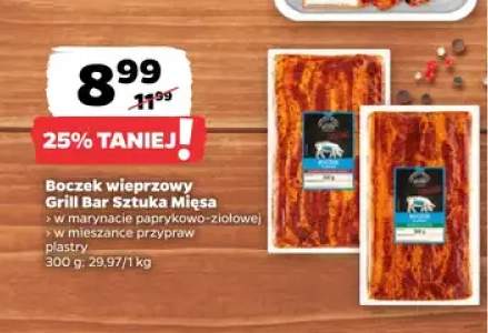 Boczek wieprzowy w marynacie paprykowo-ziołowej Grill Bar Sztuka Mięsa +1 wariant