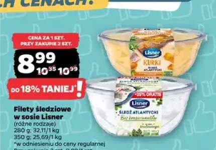 Filety śledziowe w sosie z kurkami Lisner +1 wariant