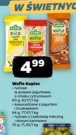 Wafle ryżowe Kupiec w polewie jogurtowej o smaku cytrynowym +1 wariant