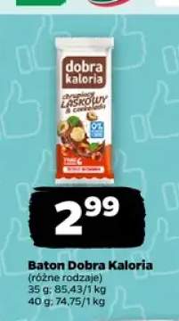 Baton chrupiący laskowy i czekolada Dobra Kaloria +1 wariant