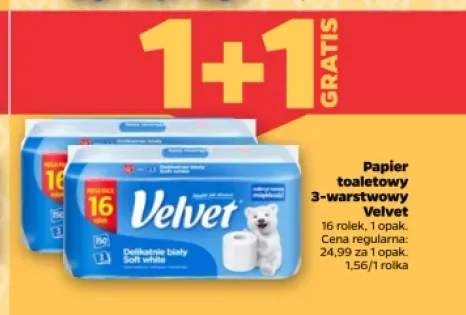 Papier toaletowy 3-warstwowy Velvet Delikatnie biały