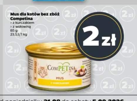 Mus dla kotów bez zbóż z kurczakiem Competina +1 wariant
